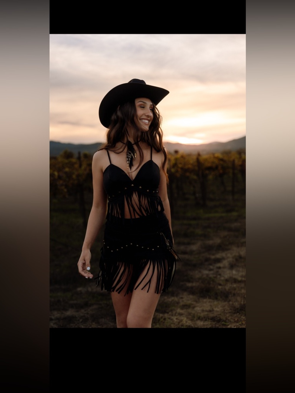 Black Fringe Cowgirl Outfit